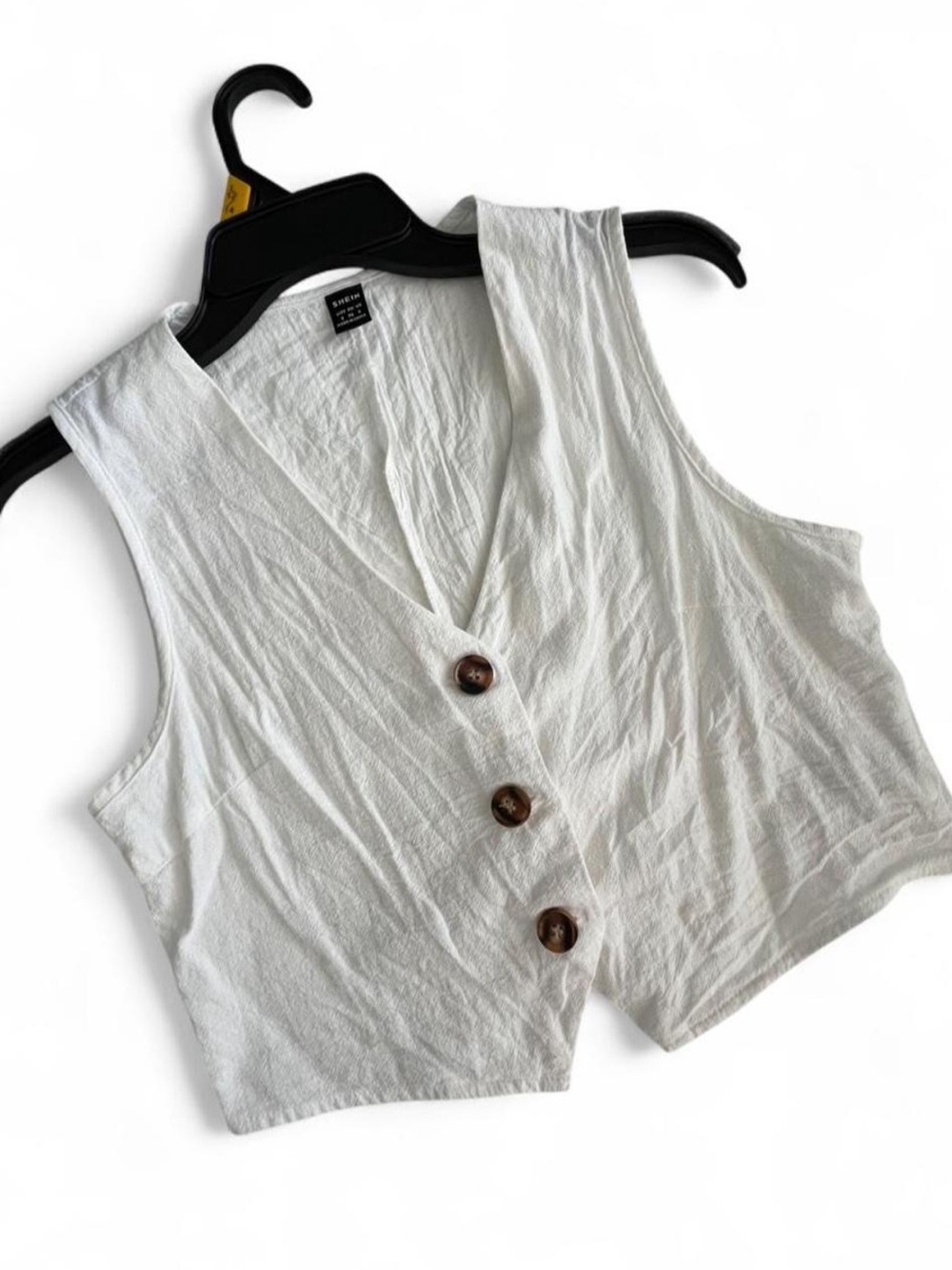 White button-front Vest